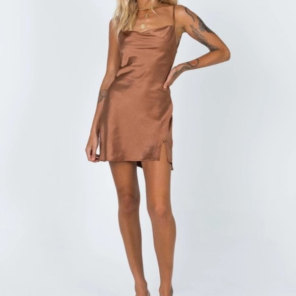 Princess Polly Alfie Satin Strappy Mini Dress 8 - Picture 3 of 13